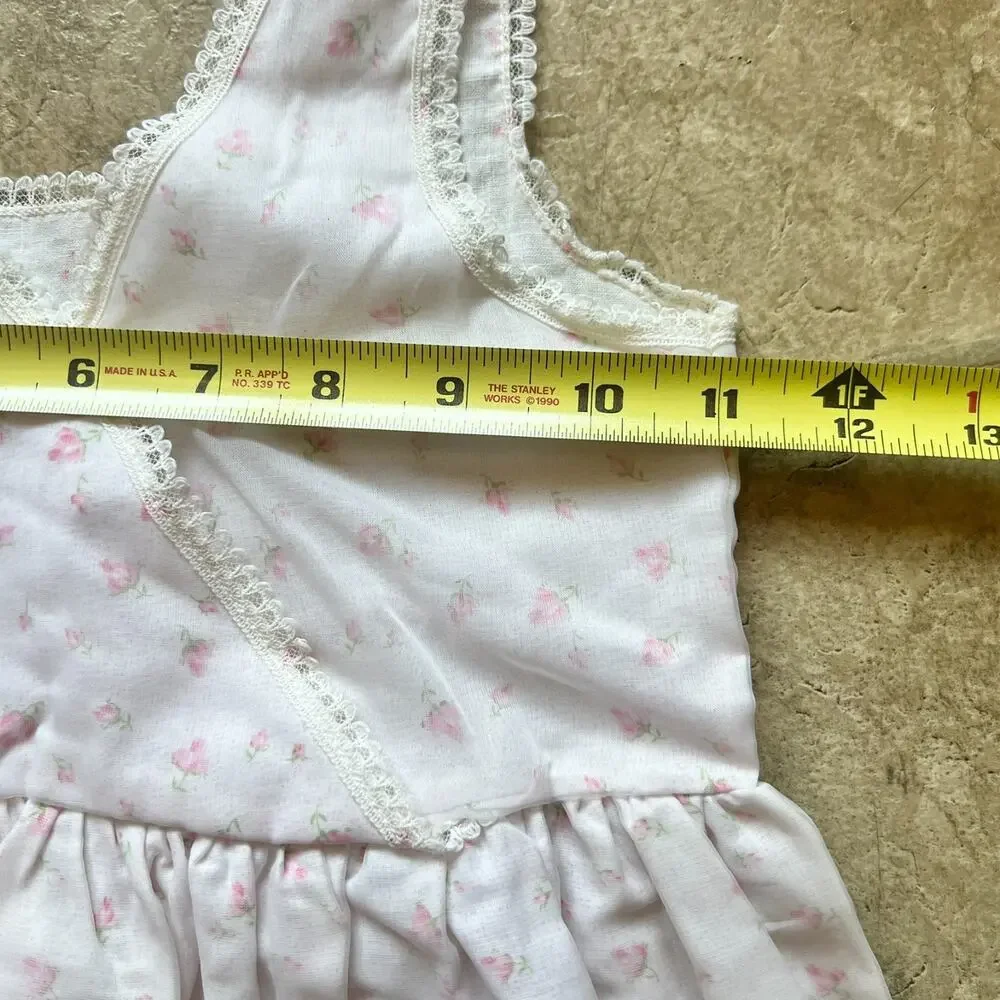 Vtg 60s Sears Toddler Girls Dress Pink Microfloral Cottagecore Coquette Dainty